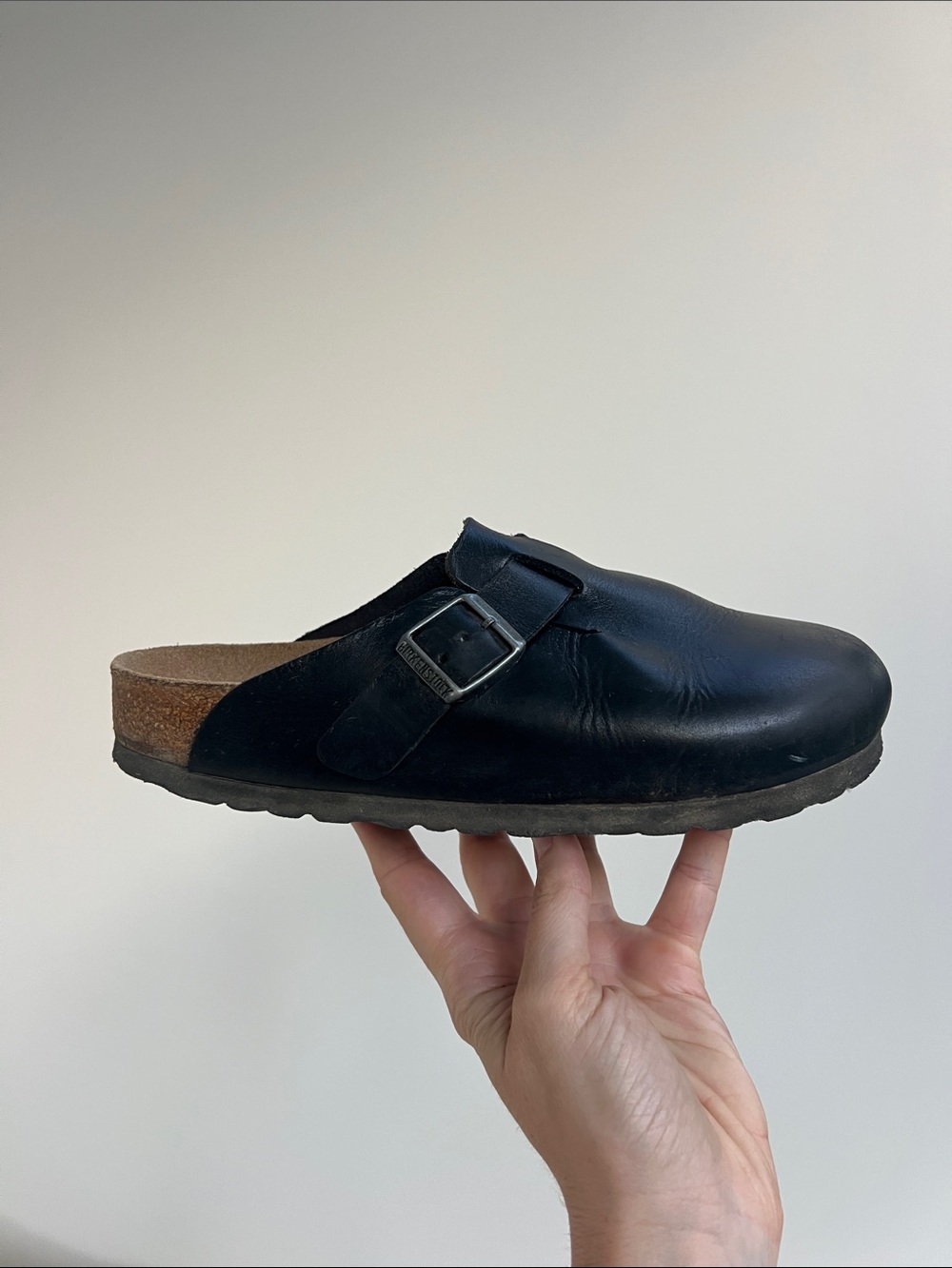 Birkenstock boston natural black leather clogs size 37 - Picture 8 of 14
